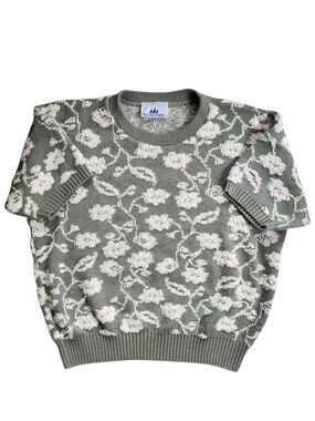 Bay Point Threads Textured Floral Knit Sweater